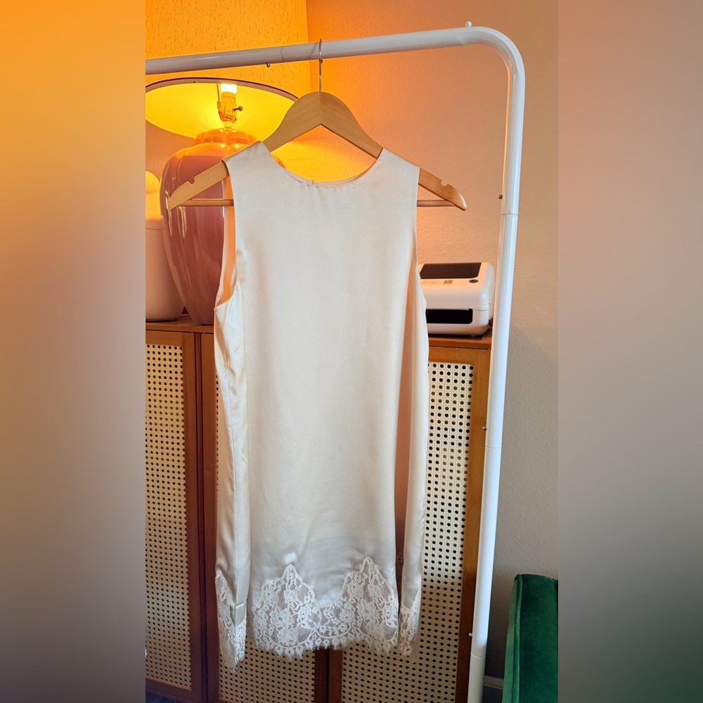 Reformation Jessalyn Silk Dress In Almond, NWOT, NEVER WORN, NO FLAWS. - Picture 11 of 16